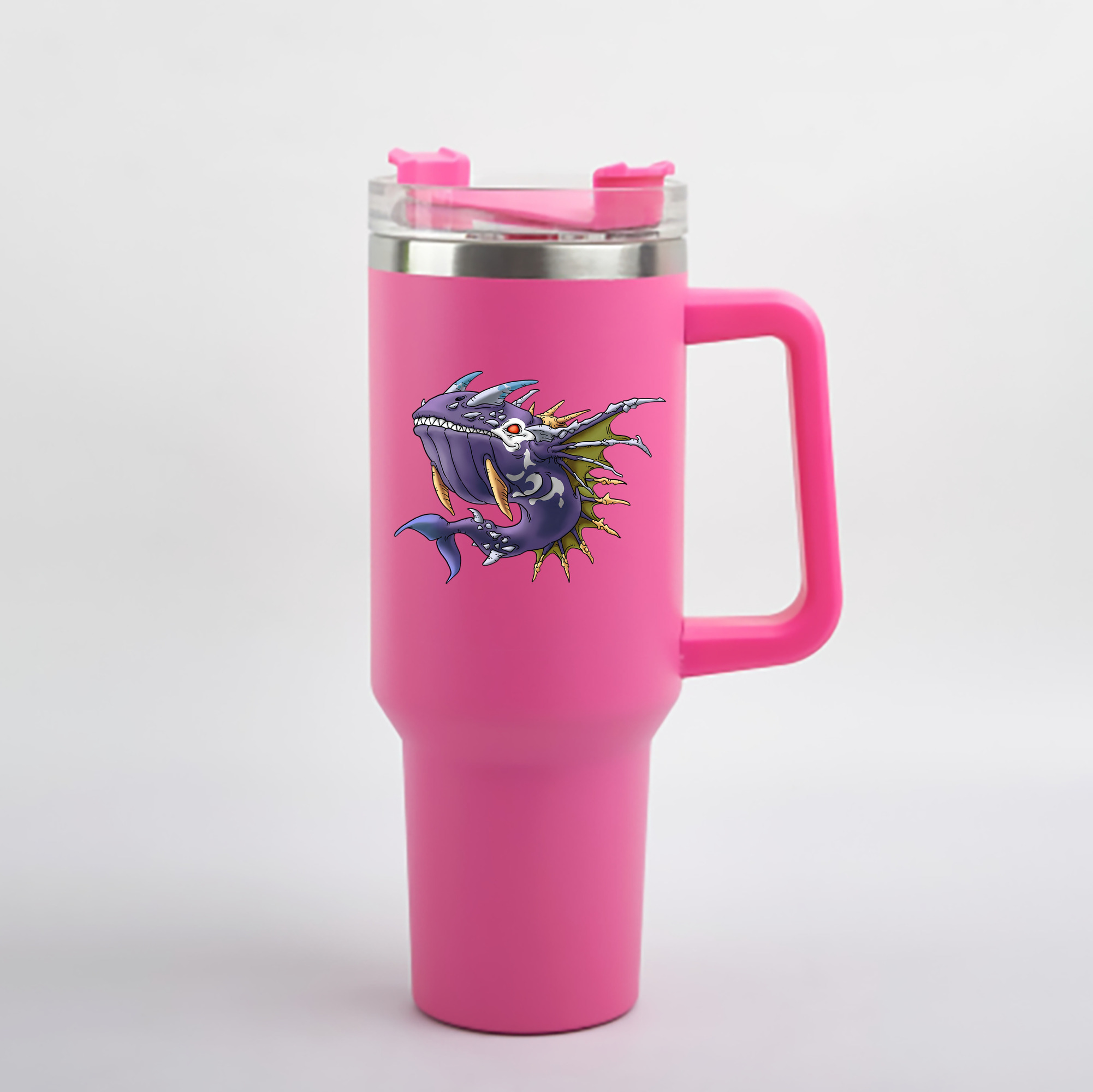 （画像用） ドラゴンクエスト Doragon Kuesuto Dragon Quest 1200mL車用タンブラー - クリスタルステッカー（プラスチックストロー付き）